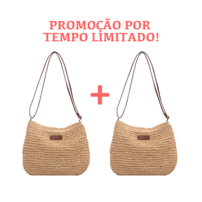 (Compre 01 Leve 02) Bolsa de Palha Trançada Artesanal -  Tropical