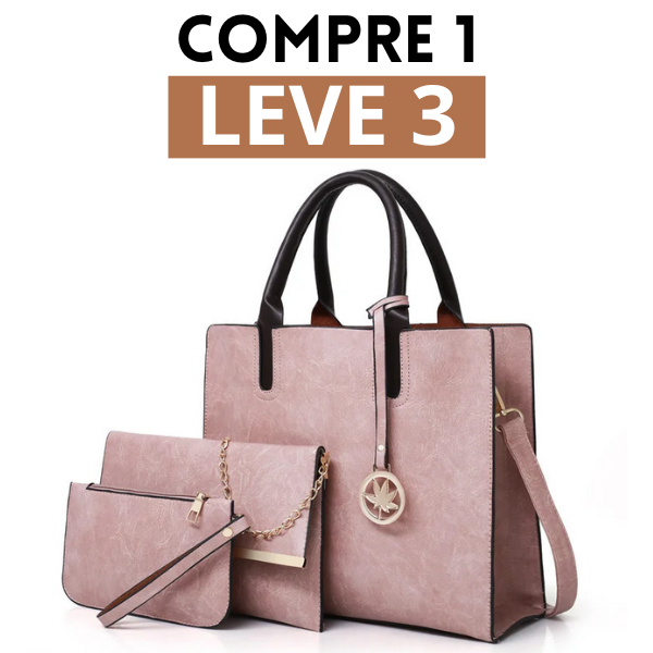 Bolsa De Couro Elegant - Compre 1 Leve 3