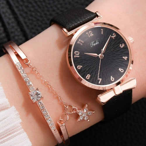 Relógio Jadi Quartz Couro + Bracelete de Brinde